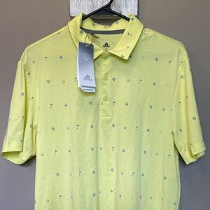 *NWT* Adidas Men’s Small Primegreen Allover Print Golf Shirt